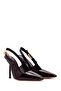 Women's Burgundy Open Back High Thin Heeled Patent Leather Shoes 25Afd120316 - 3