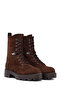 Women's Brown Zippered Suede Leather Boots 25Wfd186210 - 4