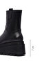 Women's Black Zippered Thick Soled Leather Boots 25Wfd187818 - 2