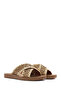 Women's Beige Braided Straw Slippers 25Sfe4635M7 - 3