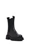Women's Black Thick Soled Leather Chelsea Boots 25Wfd140318 - 7