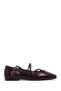 Women's Burgundy Buckle Patent Leather Genuine Leather Ballerina Shoes 25Afd184616