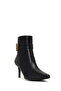 Women's Black Zippered Thin Heeled Boots 25Afe480818 - 8