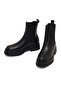 Women's Black Thick Soled Leather Chelsea Boots 25Wfd187318 - 3