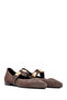 Women's Mink Buckle Suede Genuine Leather Ballerina Shoes 25Afd204110 - 3