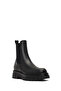 Women's Black Thick Soled Leather Chelsea Boots 25Wfd187318 - 7