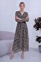 Leopard Printed Double-Breasted Plus Size Chiffon Dress - 5