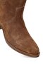 Women's Camel Short Thick Heeled Suede Leather Cowboy Boots 25Wfd511710 - 8