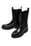 Women's Black Zippered Leather Casual Boots 25Wfd181618 - 3