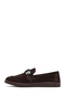 Women's Brown Buckle Suede Genuine Leather Loafer, Winter Shoes 25Afd204210 - 2