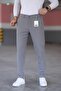 Men's Anthracite Slim Fit Flexible Lycra Linen Trousers