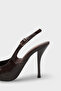 Women's Stiletto Pointed Toe Strap-Back Casual High Heel Shoes Rivori Brown Crocodile - 6