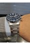 Seiko - Navy Blue Dial Calendar Steel Band, Sapphire Glass 10 Atm Water Resistant Men's Wristwatch - 5