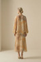 Beige-Lilac Patterned Full-Fit Skirt - 4