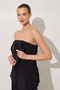 Black Strapless 2-Piece Look Jumpsuit with Pants - 4