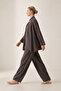 Bitter-Brown Double-Breasted Comfortable Fit Kimono - 2