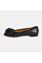 Women's Black Leather Ballerinas with Accessory Detail - 3
