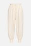 Cream-Colored, Comfortable Fit Pants with Elastic Waistband and Cuff Details. - 5