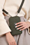 Khaki Wallet, Phone Holder, Crinkle Waterproof Fabric, Crossbody Shoulder Bag, 18X11Cm - 3