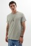 Unisex Slim Fit Slim Fit 100% Cotton Soft Textured Gray Crew Neck T-Shirt