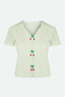 Women's Cotton 3-Piece Green Bow Camisole Pajama Set - 3