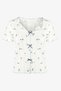Women's Floral Print Bow Detailed Ribbed Knit Short Sleeve Shorts Set - 3