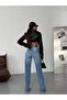 Women's High Waist Wide Leg Jeans – Slightly Stretchy Cotton Denim - 5