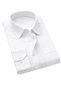 Men's White Classic Cut Long Sleeve Cotton Satin Shirt - 3
