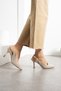 Beige Suede Women's Heeled Shoes (8cm) for Engagement, Promise, Wedding, Graduation, Requested Evening Pointed Toe Evening Dress Shoes - 4