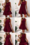 Women's Relaxed Fit Ruffled Crinkle Fabric Woven Dress - 4