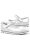 Rakerplus Genuine Leather Silver Velcro Girls' Ballerinas - 5