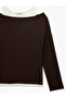 Slim Fit Asymmetrical Collar Athlete Detailed Viscose Blend Long Sleeve T-Shirt - 5