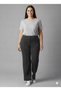 Women's Large Size Crepe Fabric Elastic Waist Lycra Palazzo Gray Trousers