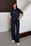 Women's Modal Fabric Short Sleeve Tracksuit Set 1098 Smoked