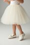 Girl's Silvery Cream Color Bow Tie Orthopedic Stylish Ballet Flat - 4