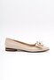 Naom Beige Double Bow Short Heel (1.5 cm) Pointed Toe Daily Ballerinas - 3