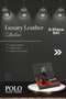 Original Men's 3-Piece Special Gift Boxed Set Trendy Model Gift Special Box Gift for Lover Father-In-Law Groom's Gift Birthday Special Day Gift Luxury Soft Leather Stylish Belt Card Holder and Wallet Set - 3