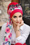Fuchsia Flower Pattern Scarf Bonnet