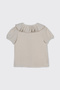 Baby Girl Soft Textured Muslin Beige Shirt - 2