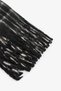 Black Clara Striped Soft Textured Scarf - 3