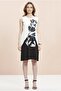 Floral Printed Black and White Short Maternity Dress - 2