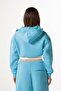 Flaw Embroidered Blue Zip Crop - 4