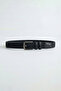 Men's smart casual knitted belt with metal buckle - black