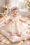 Baby Girl Ribbon Detailed Sequin Embroidered Dress 9-12-18-24 Months - 5