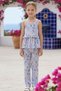 Girl's Floral Print Summer Comfortable Cut Soft-Textured Set Strap Blouse Pants Two-Piece Set - 5