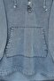 Kangaroo Pocket Hooded Jeans Set with Snap Front - Blue - 8