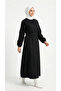 Fatoma Coat with Elasticated Sleeves and Hidden Zipper-Nl1181 Black