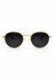 Bacon Oval Gold Black Round Unisex Sunglasses - 2