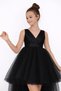 Girl's Black Wrap Graduation Birthday Dress - 5