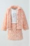 Girl's 3-Piece Special Occasion Set (Jacket + T-Shirt + Skirt) - Floral Textured, Stylish and High-Quality |   2-5 Years Old - 6